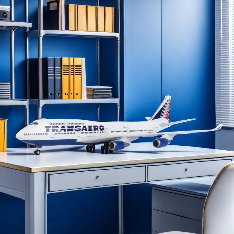 

Модель самолета B747 для России, модель самолета Transaero Toy 1/150 Airline 747, модель самолета, пластмассовое шасси