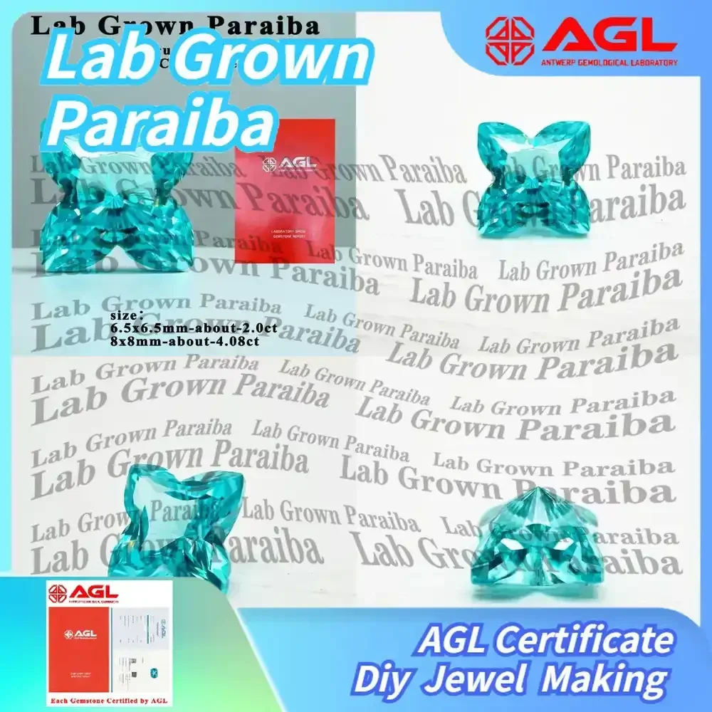 

Lab Grown Paraiba Gemstone for DIY Jewelry Making Inlay Ring Necklace Quincunx Cut Lab Created Paraiba Tourmaline AGL
