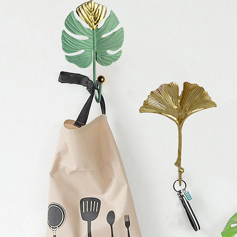 3Pcs Premium Leaf Style Hooks Multipurpose Decorative Wall Hooks for Clothes Hats Scarves Masks Towels Bags Light Luxury Home - view 3