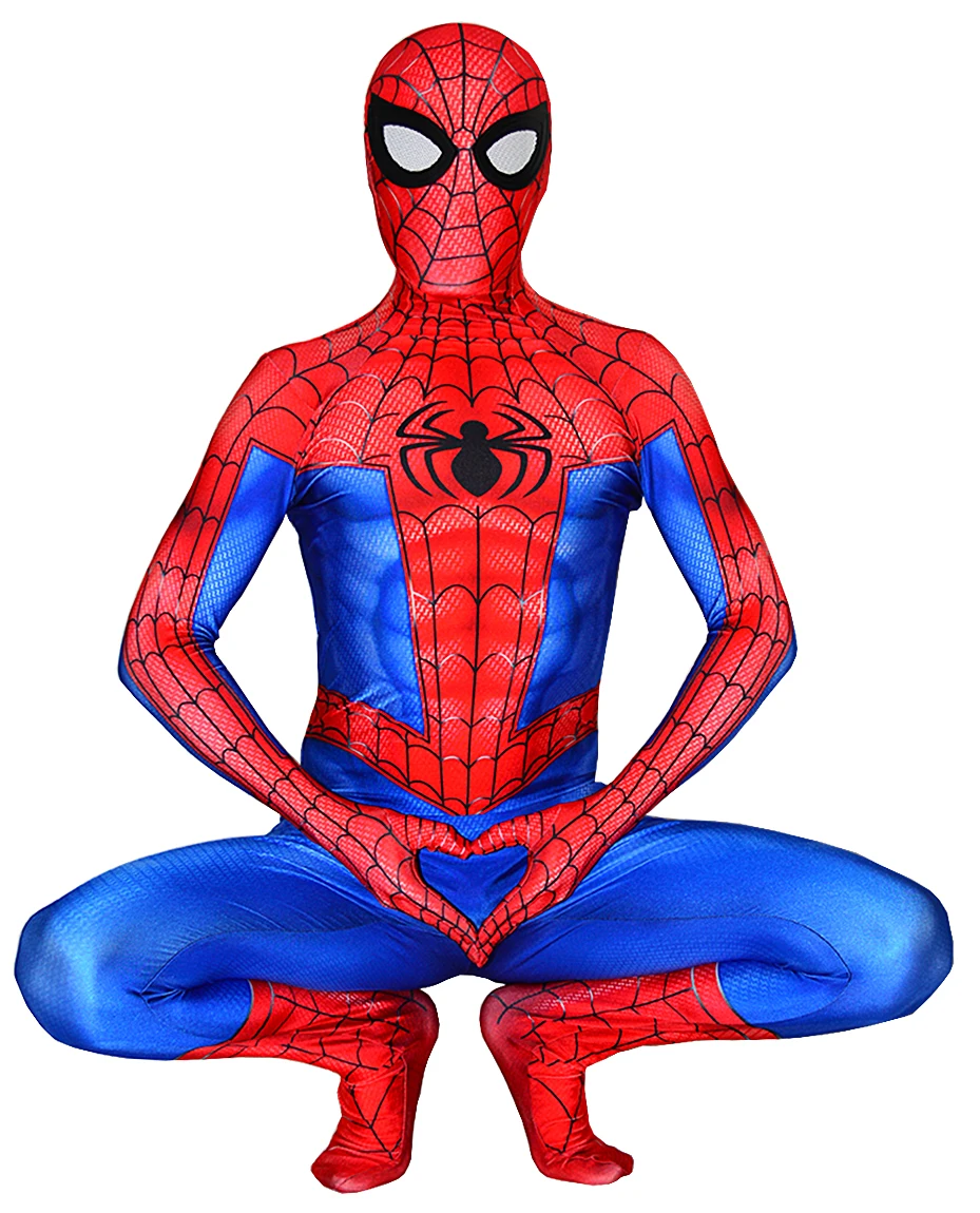 

Into the Spider-Verse костюм Питера Паркера Человека-паука костюмы для косплея спандекс 3D принт костюм на Хэллоуин для взрослых боди зентай