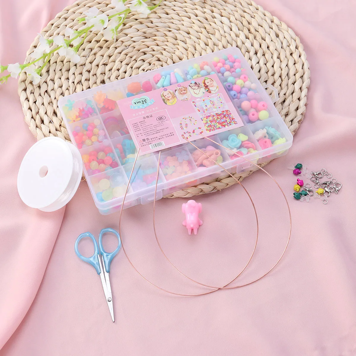 

24 Grid Beaded Toys Multi-color Shapes DIY Jewelry Beads for Girls Necklace Bracelets Earrings Decorative Headband Hand-eye