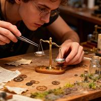 Mini Balance Scale Figurine 1:12 Doll Houses Decoration Displays Sculpture Retro Mini Balance Scale Model For Bathrooms Kitchens