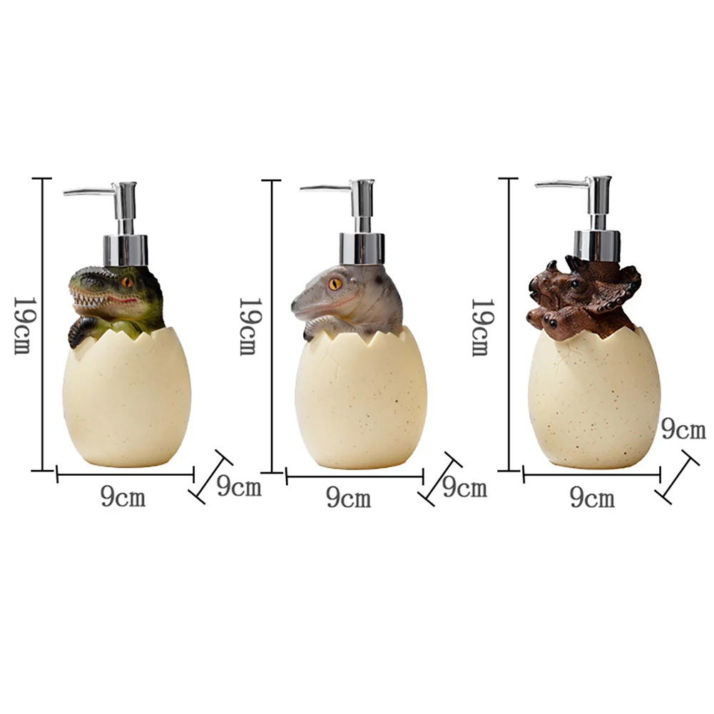 Dispensadores de sabão líquido de dinossauro bonito, dispensadores de sabão portáteis reutilizáveis, evitam vazamento ambientalmente para detergentes cosméticos