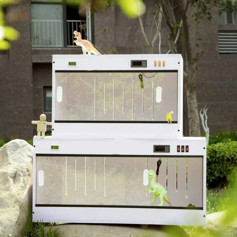 PVC reptile breeding box with intelligent thermostat, providing insulated habitat for geckos, lizards, snakes, and turtles