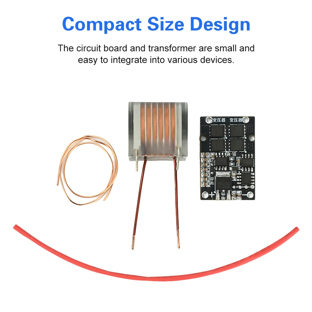 DC 6-15V to AC 10kV-25kV Arc Igniter High Voltage Module Transformer Lighter 12V Low Heat Long Working Time AC 70W 20kV Inverter
