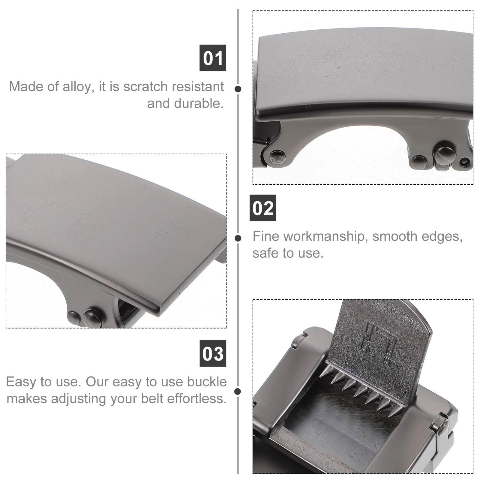 مشبك حزام أوتوماتيكي للرجال، أحزمة فستان بسقاطة، سبيكة رسمية متينة، سهلة الاستخدام، إبزيم مقاوم للخدش يناسب الأسود