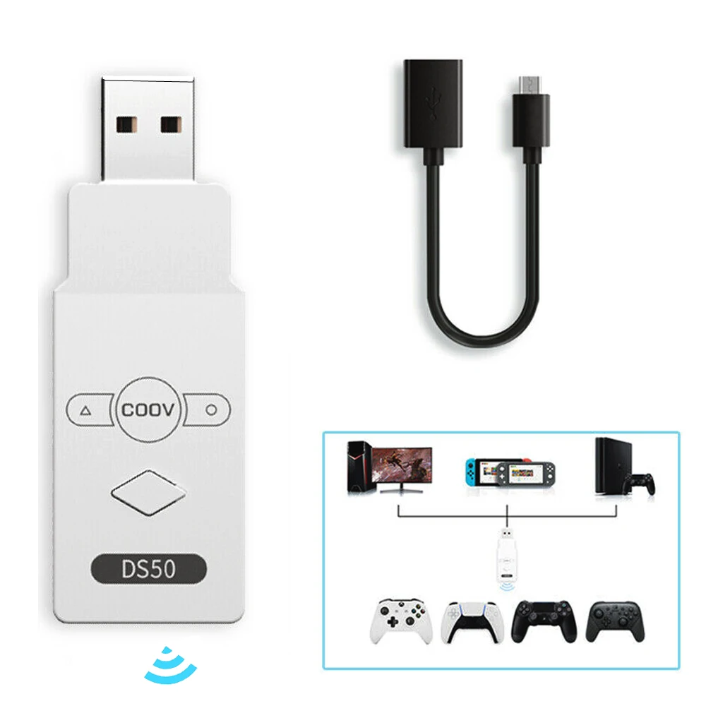 FOR SWITCH OLED Coov DS50 Adapter Wireless Gamepad Converter for PS5 Controller for DualSense to for PS4/for Nintend Switch/Lite