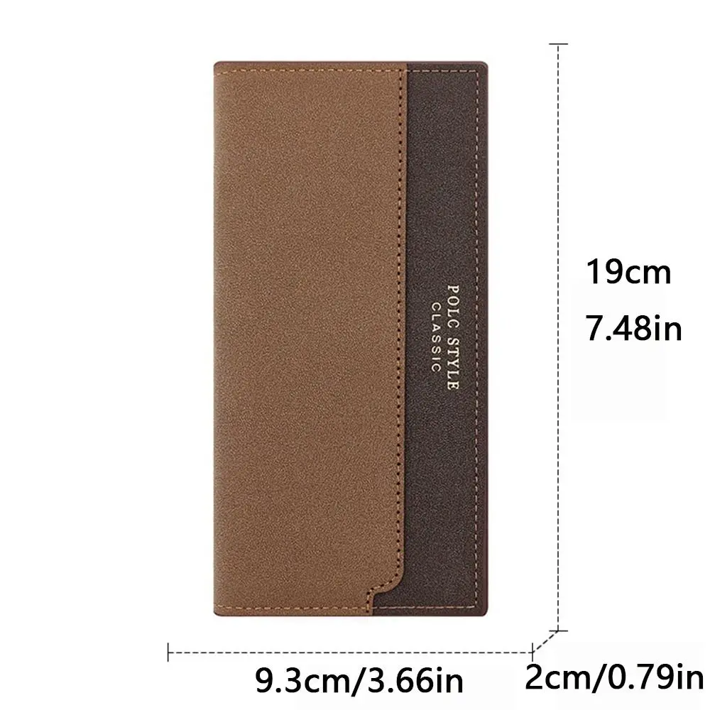 Color Contrast Men's Long Wallet Leisure Contracted Men Coin Pocket Multi-position Multifunction Three Fold Wallet Outdoor