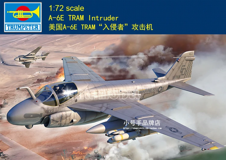 

Trumpeter Plastic Assembled Aircraft Model Kit 01642 A-6E TRAM Intruder 1/72