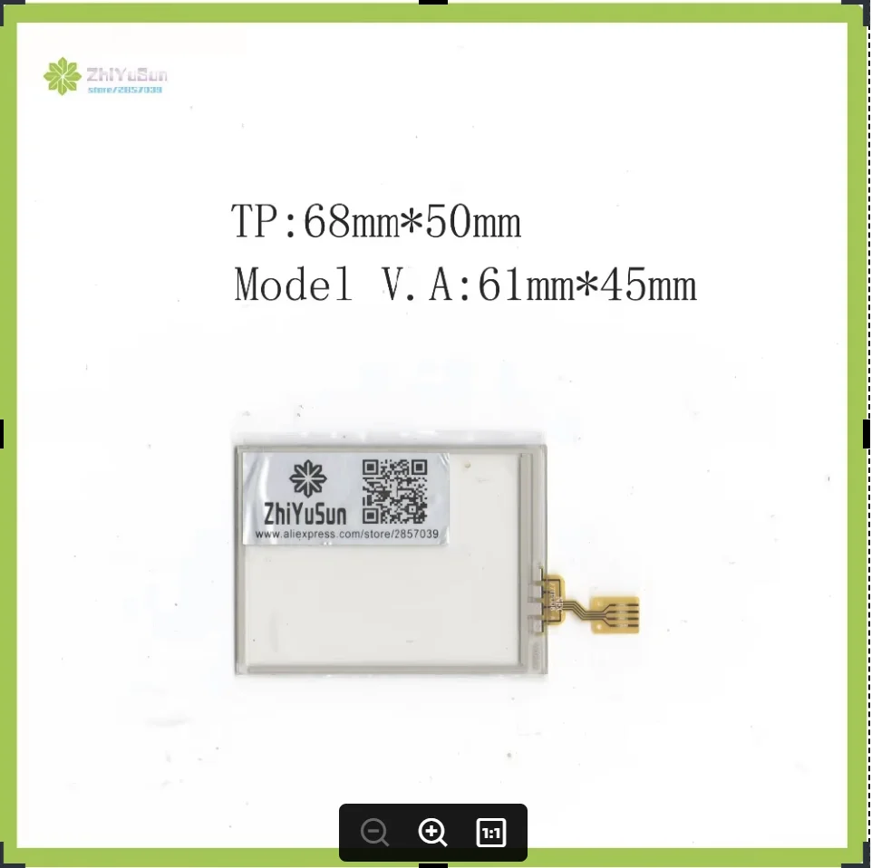 ZhiYuSun 2.8 inch touch screen on NL2432HC17 display 68mm*50mm resistive touch screen high quality industrial touch screen 68*50