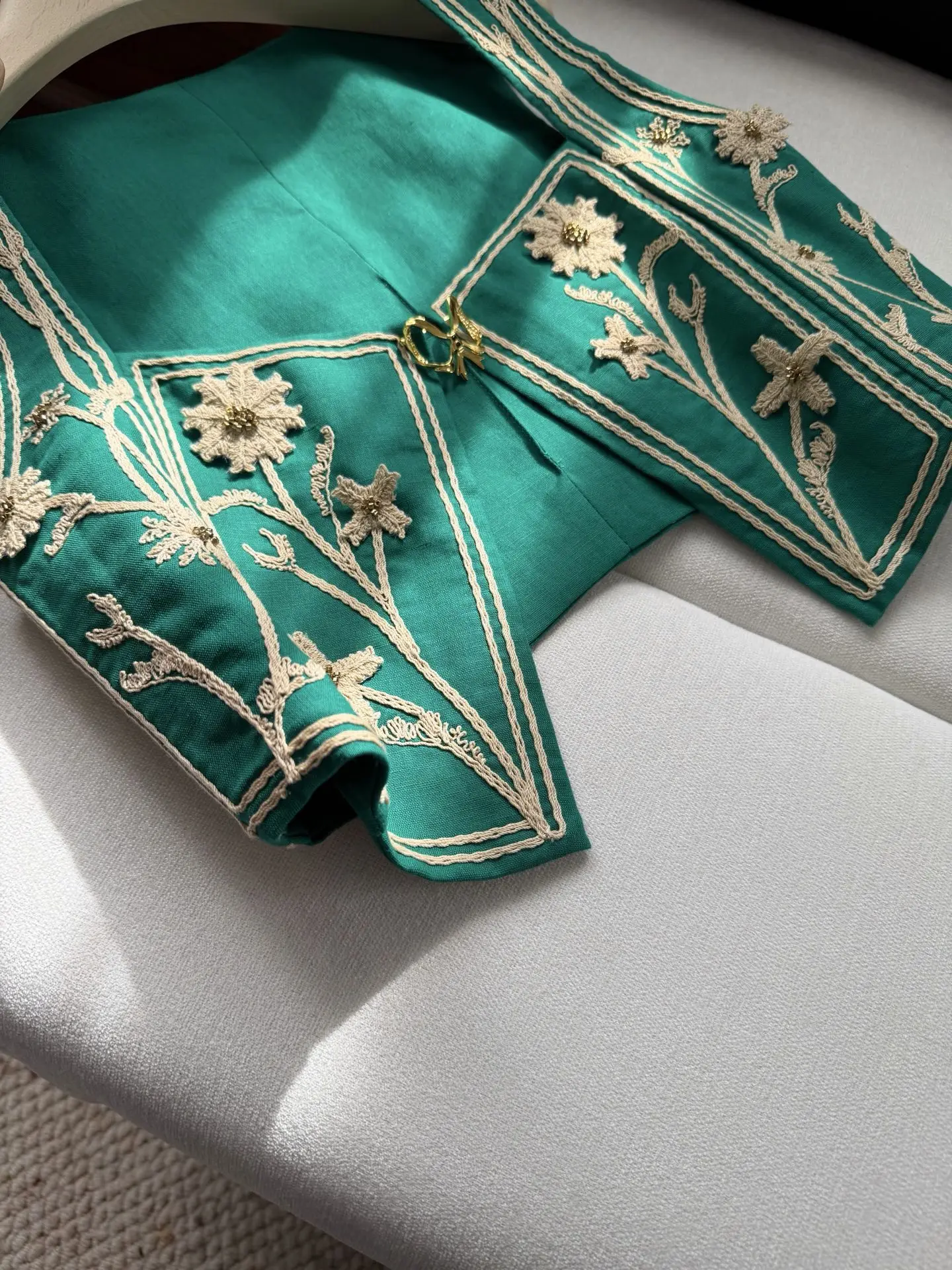 Conjunto de 2 Piezas Verde par - Embroidery Vest reseña y precio