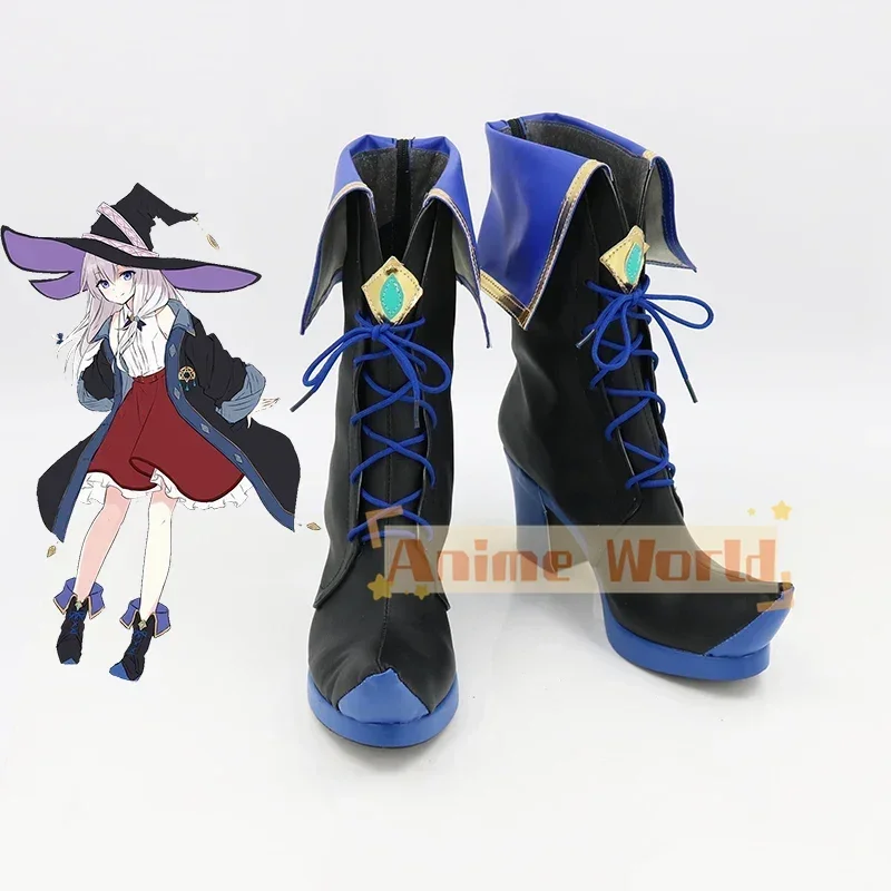 New Anime Wandering Witch The Journey of Elaina Cosplay Shoes Elaina Shoes PU Leather High Heels