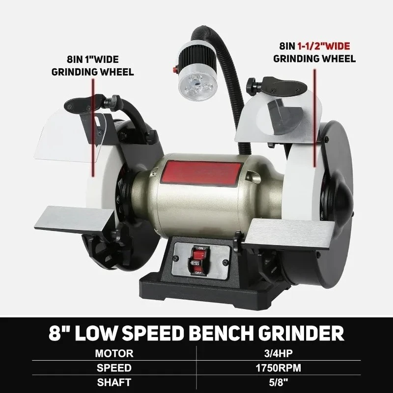2025 hot sale 8 Inch 3/4 Low-Speed Bench Grinder fit CBN Wheel Professional Wobble-free Wheel Grinder TDS-200C4HL