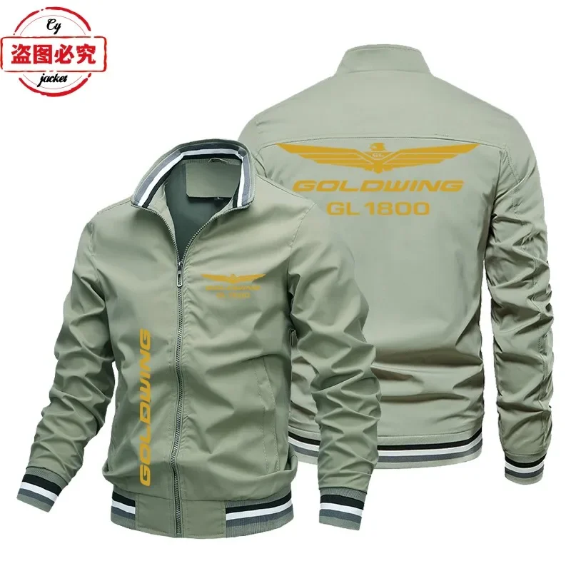 Gold Wing 1800 Motorcycle Logo Motorcycle Jacket Long Sleeve Men's Top Stand Up Jacket Group Uniform Cycling Uniform