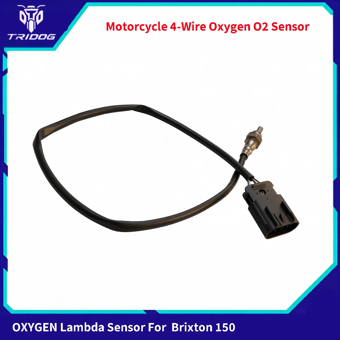 Motorcycle 4-Wire Oxygen O2 Sensor Kit for Brixton 150 Universal Lambda Probe Replacement Fuel Injection System Delphi EFI 63cm