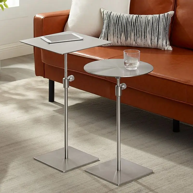 Movable Coffee Tables Living Room Small Round Table Height Adjustment Simple Sofa Side Table Modern Decoration Furniture