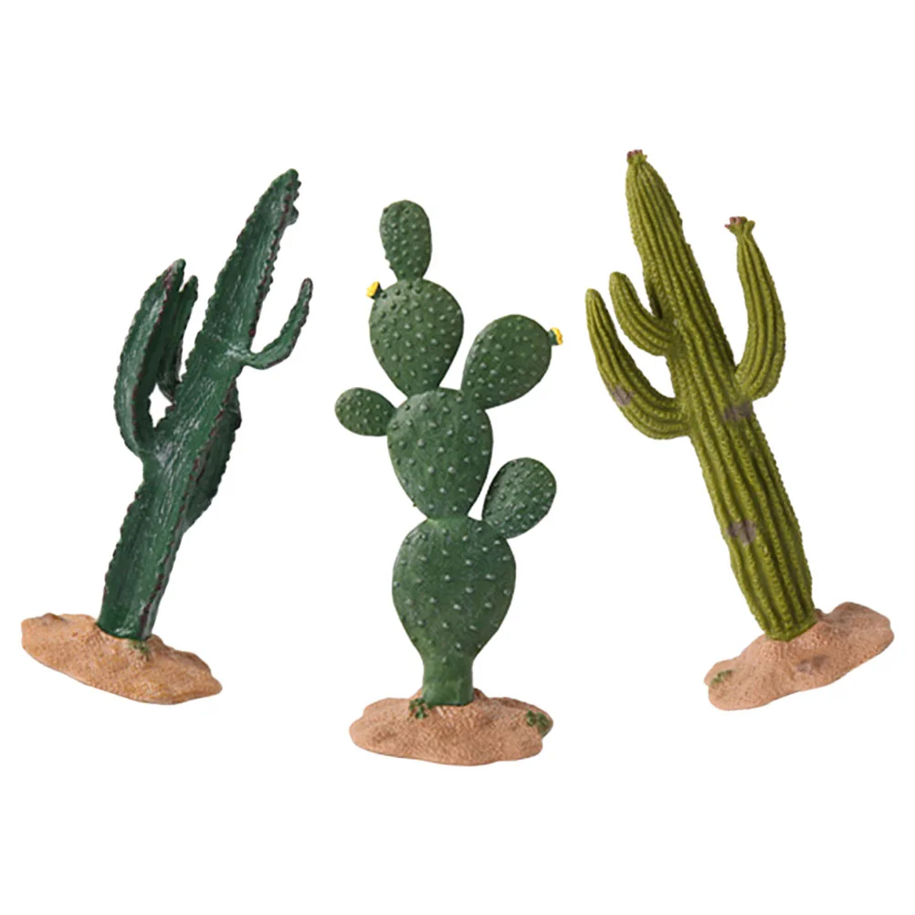 3pcs Simulated Cactus Artificial Cactus Decor Faux Cactus Decor Fake Cacti Table Ornaments