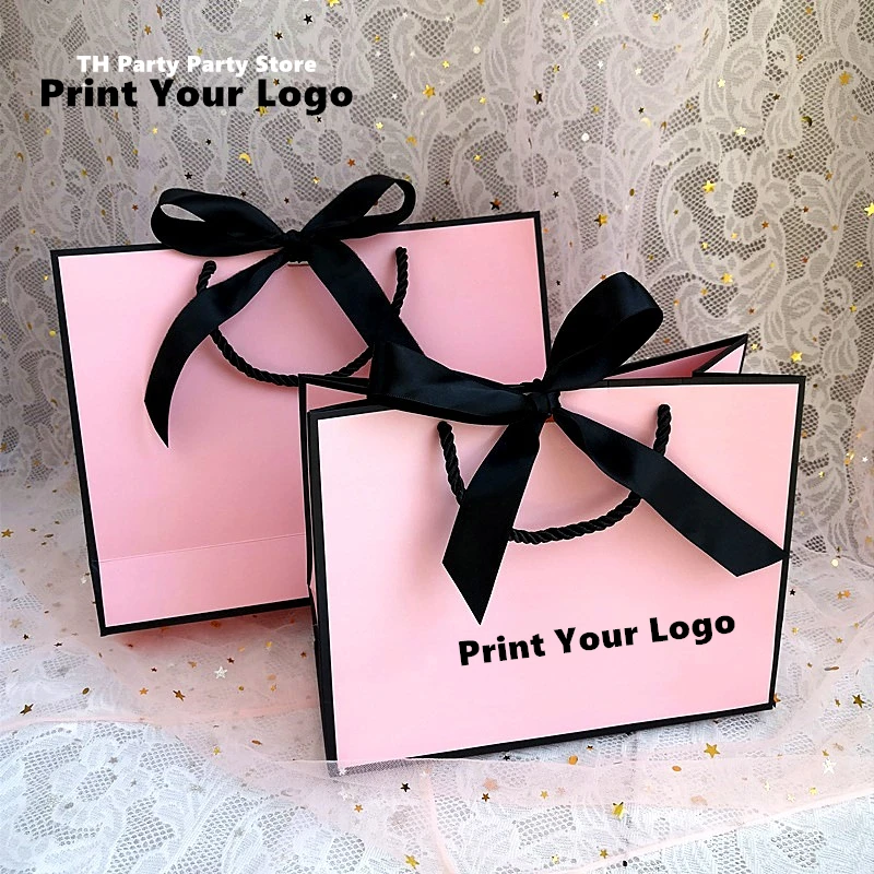 

Paper Bags with Frame, To Customize Your Logo, Promotional Clothing Gift Bags, Shopping Twill Wedding, 100Pcs per Lot