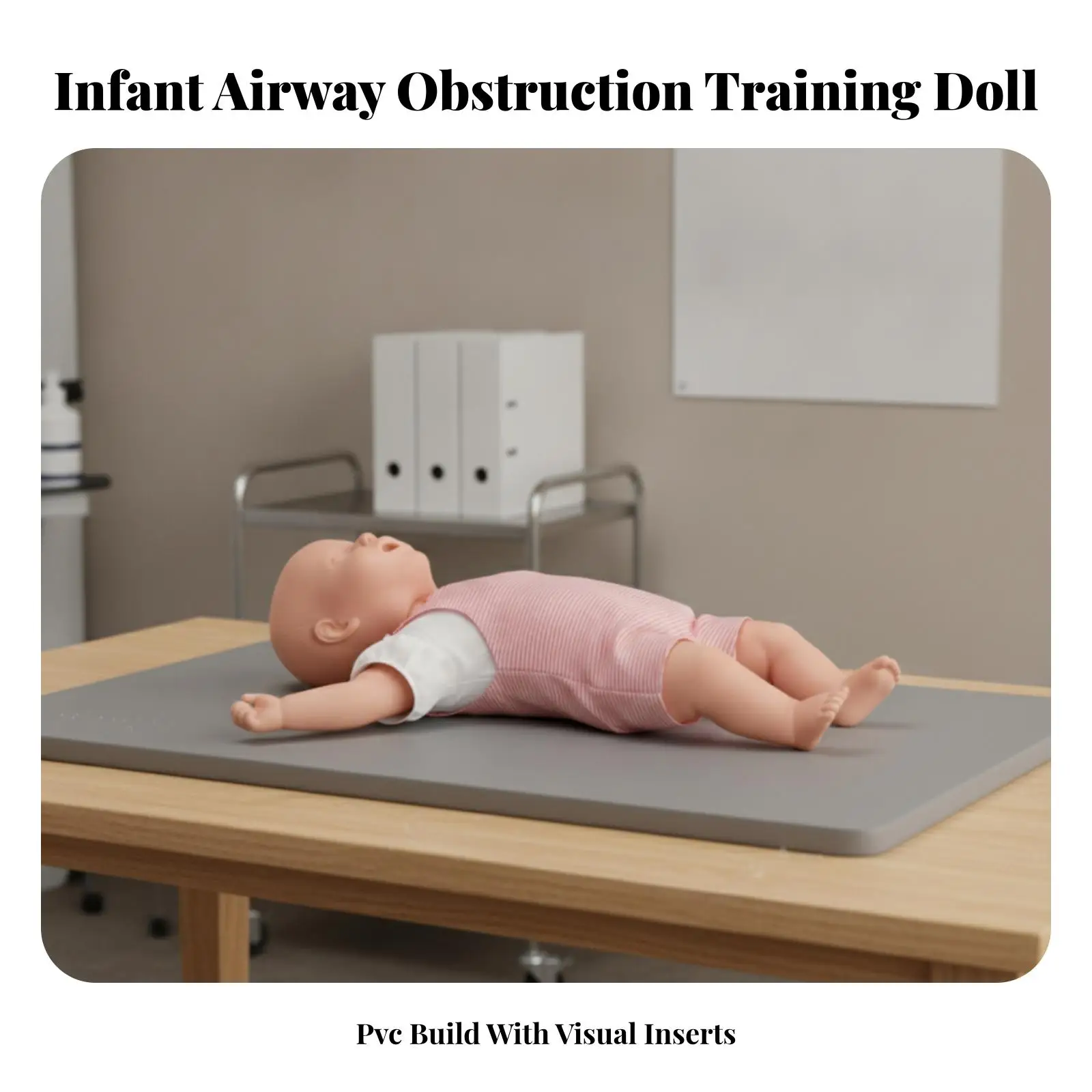 Infant Airway Training Mannequin Skin Tone Design with Striped Torso for Realistic Emergency Response Classes