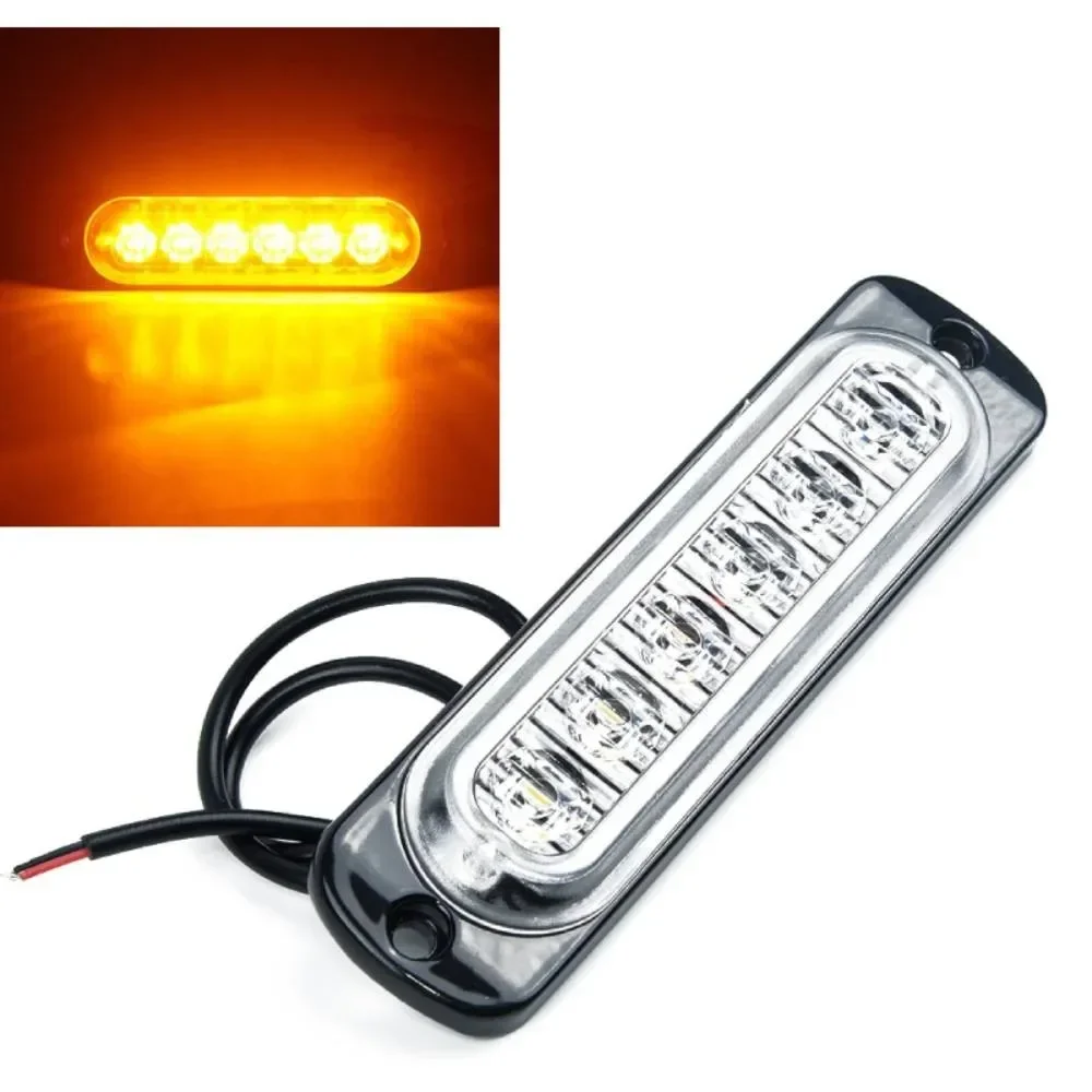 

Car Work Warn Light Safety Urgent Always Bright Lamp 12~24V Amber 6LED Off-Road Truck Super Bright Daytime Running Light