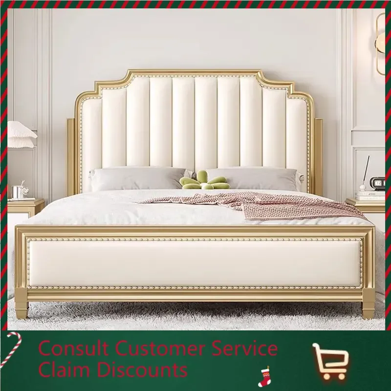 

Деревянная Скандинавская двуспальная кровать, изголовье кровати для гостиной, роскошная современная мебель для спальни, двуспальная кровать