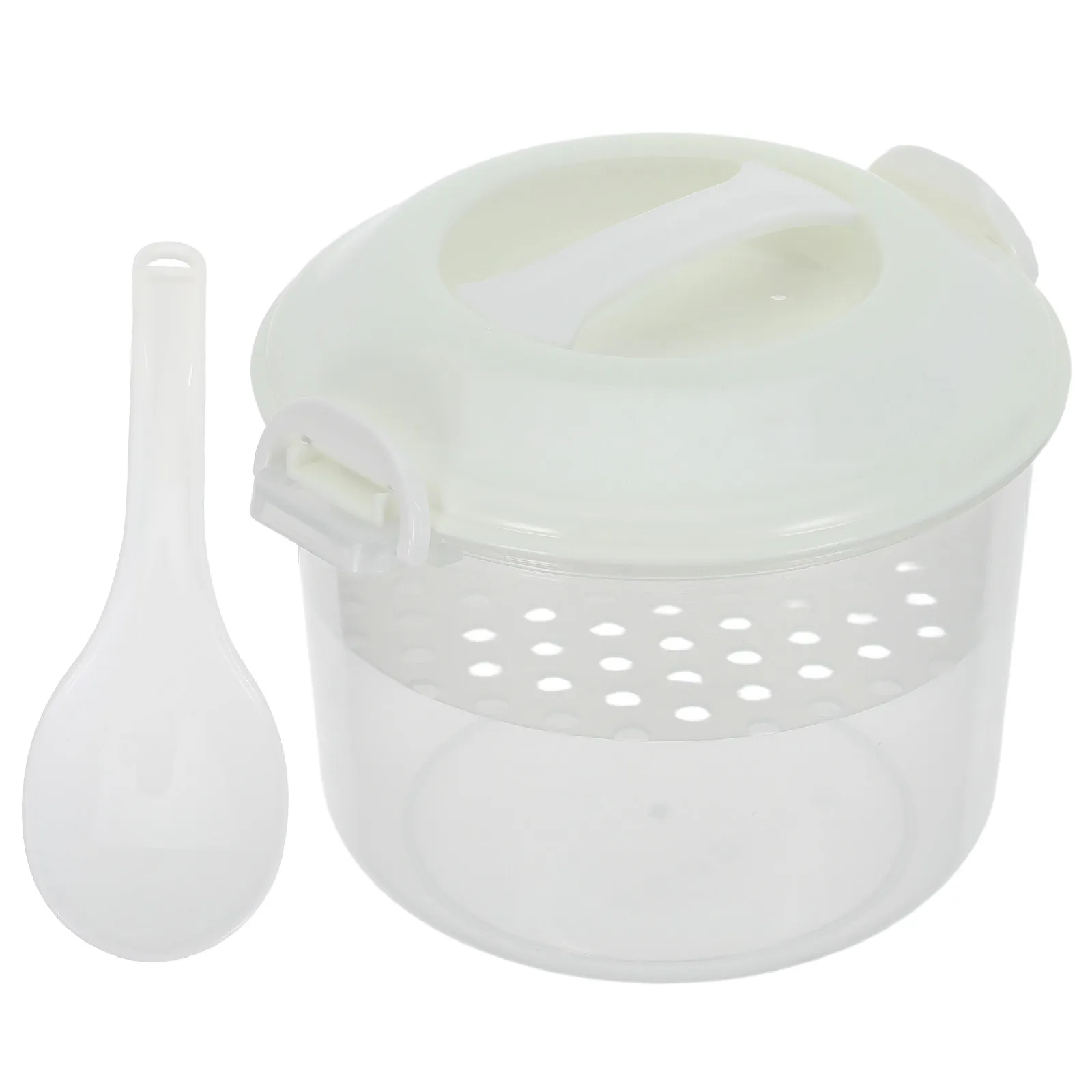 Microwave Rice Cooker Steamer Pot 2 Liter Capacity Bpa Free Non Toxic Material Even Heating Steam Rice Oats Quinoa Vegetables