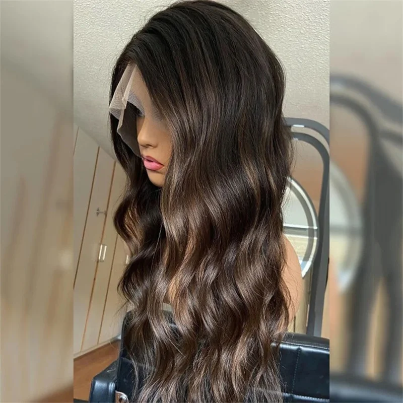 Long Soft Ombre Blond Wave 5x5 Silk Base 28inch Glueless Jewish Human Hair Wig With Baby Hair HD Lace European Hair Preplucked