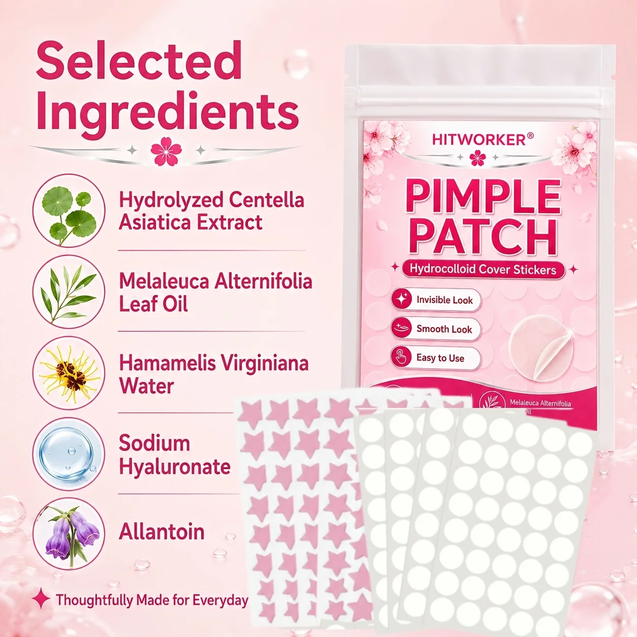 Zdjęcie 6: 320 szt. Niewidocznych hydrokoloidowych plastry ochronne, w kształcie gwiazdek i okręgów, uroczy zestaw do codziennej pielęgnacji.