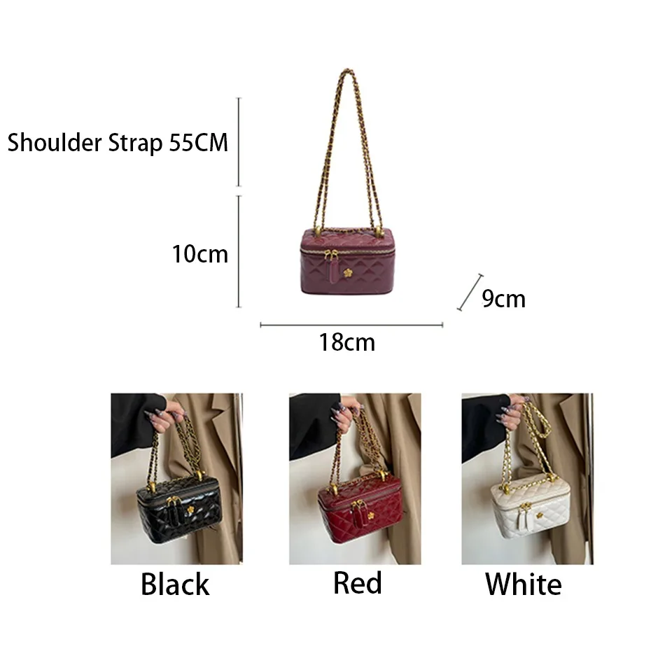 여성을위한 패션 미니 어깨 파티 가방 2025 PU 가죽 핸드백 숙녀 체인 Crossbody 가방 여성 작은 사각형 주머니 가방