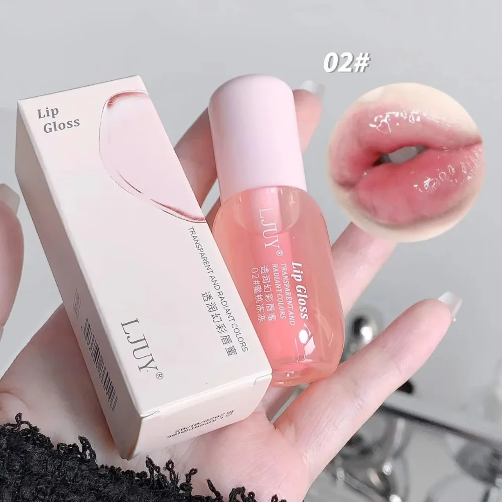 Hydrating Transparent Fruit Crystal Jelly Lip Oil Glass Lip Gloss Lips Care Lip Serum Makeup Cosmetics Plumping Clear Lip