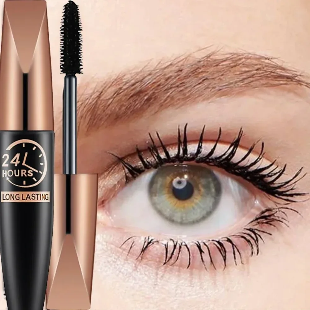 5D Waterproof Mascara Black Silk Fiber Mascara Lengthens Eyelashes Extension Female Makeup Cosmetic Waterproof Mascara Wholesale