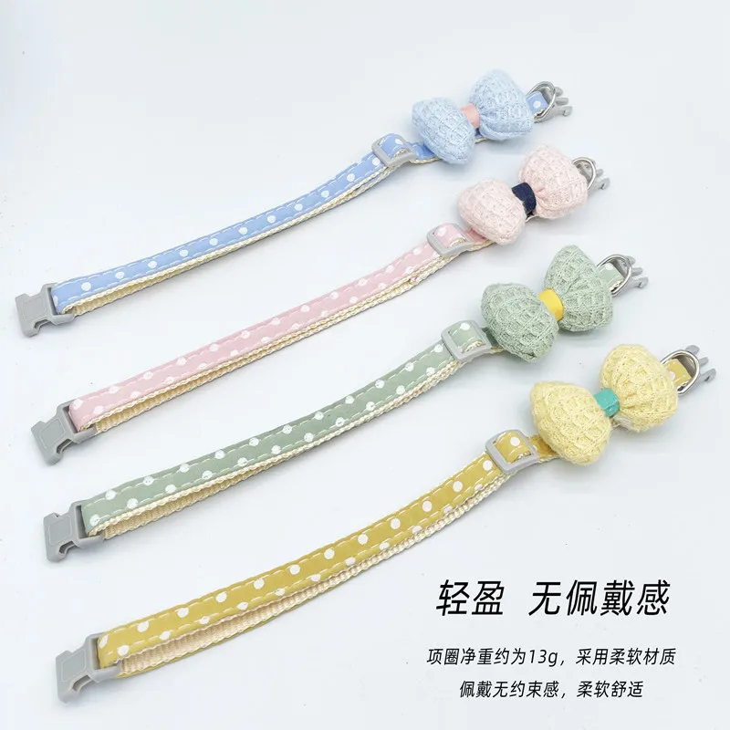 

New cute cartoon bow plush collar for pets, cat necklace accessories