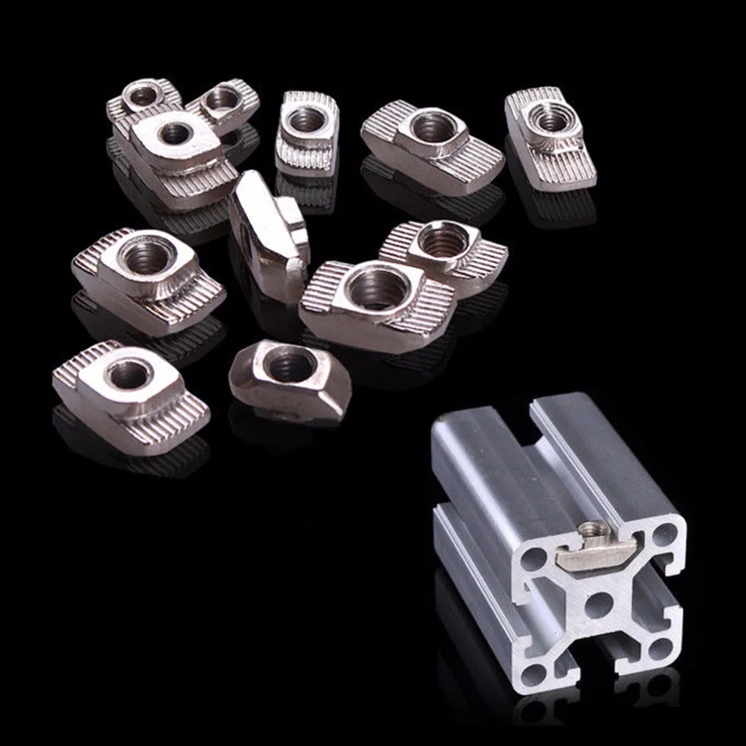 10pcs Carbon Steel T-Slot Shape Interior Sliding Nut Block Set 20x20 EU Aluminum Profile M4/M5