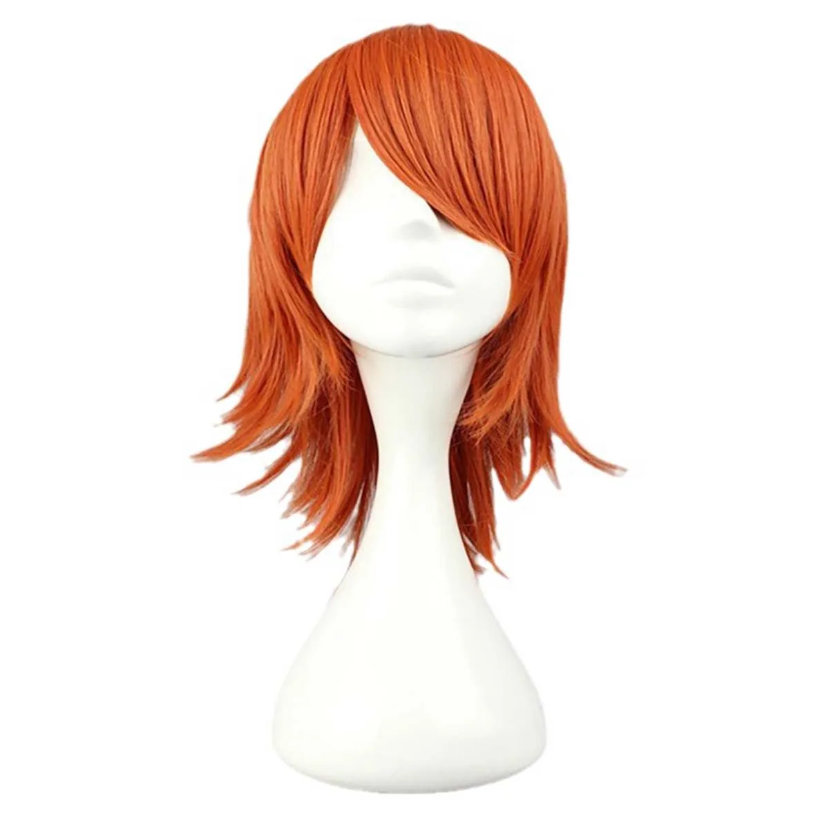 Women Girls Synthetic Short Orange Nami Cosplay Wig