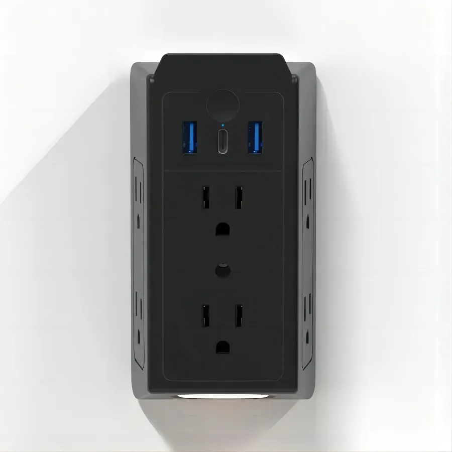 

USB Wall Charger, Multi Plug Outlets Extender with Night Light, Expander Multi Plug Splitter