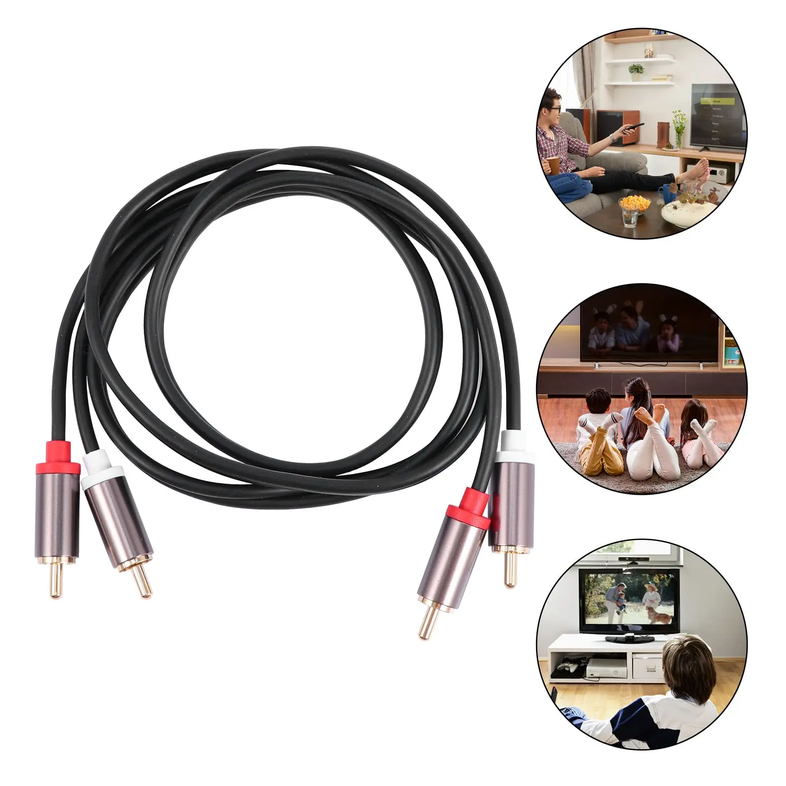 

1 Meter Aluminum Alloy Audio Cable For Gaming Consoles Male To Male Extension Adapter Gold-Plated Plug Braided Shielding