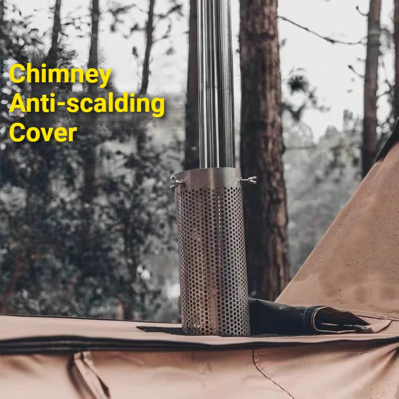 Chimney Anti-scalding Cover Chimney Stainless Steel Portable Firewood Furnace Chimney Tube Outdoor Camping Stove Accessories