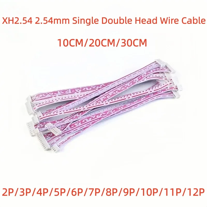 10PCS JST XH2.54 2.54mm Cable Connectors Set Single & Double Head Male Female Plug Red & Blue Various Pin Counts 2P-12P