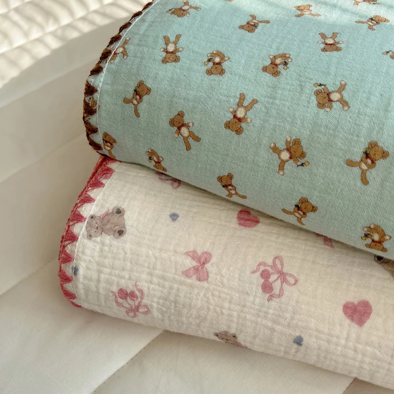 Ins style Korean A-class all cotton 4-layer crepe multifunctional blanket blanket