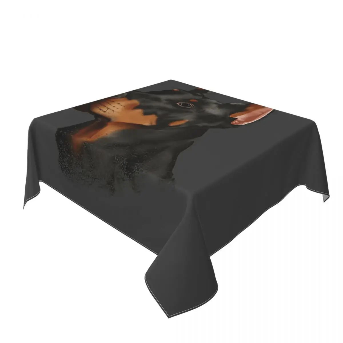 Doberman Dog Canine Portrait Waterproof Square Tablecloth Oilproof Table Cloth for Kitchen Events Dining Table Cover