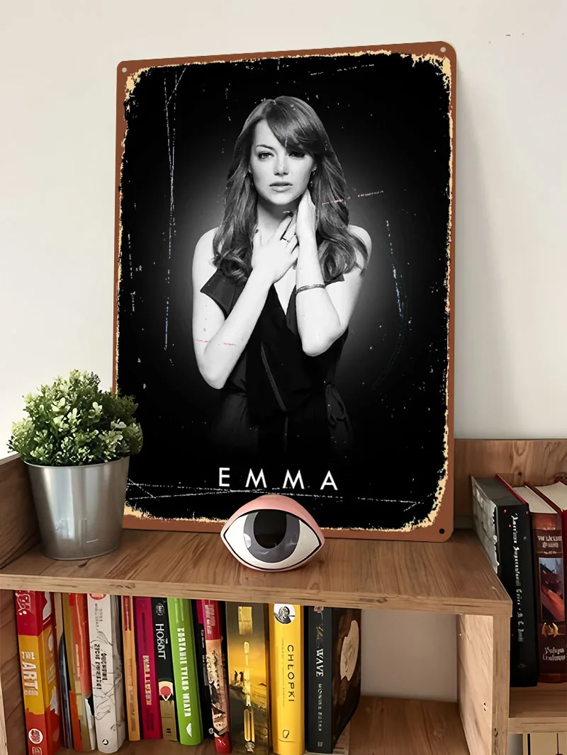 إيما ستون المعادن المشارك الحمام ديكور مخصص معدن القصدير علامات للجدار الفن الديكور ديكور المنزل الحديث غرفة المعيشة الرجعية