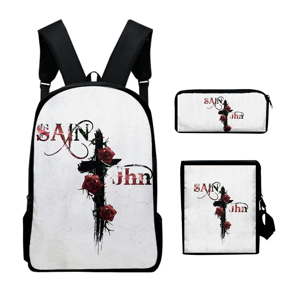 

Classic Popular SAINt JHN 3D Print 3pcs/Set pupil School Bags Laptop Daypack Backpack Inclined shoulder bag Pencil Case