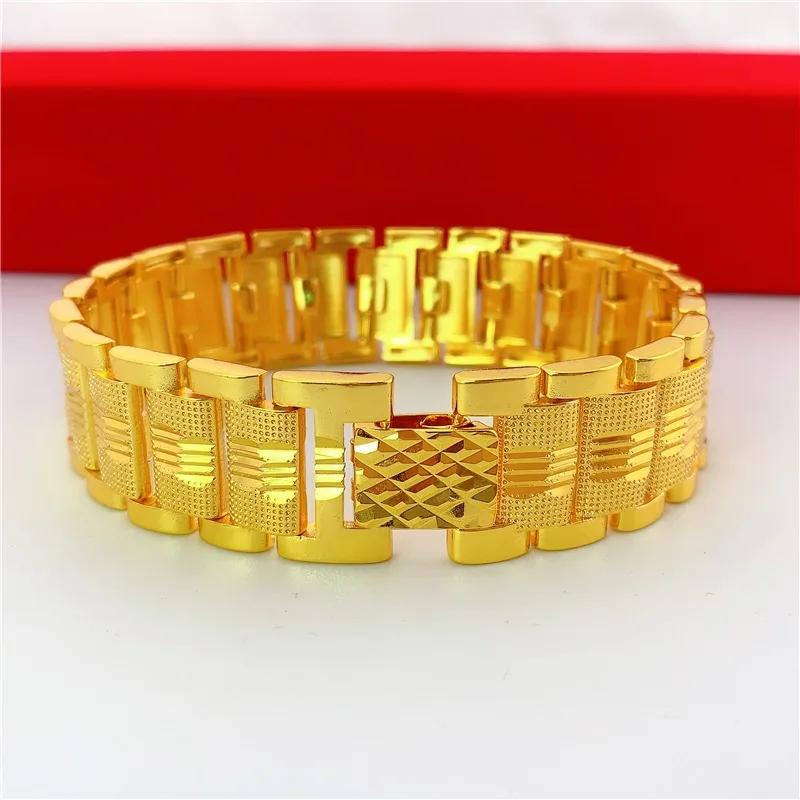 

Modern Minimalist Craft! 24K AU999 Gold Flat Strap Bracelet, Sleek Buckle Design for Understated Luxury