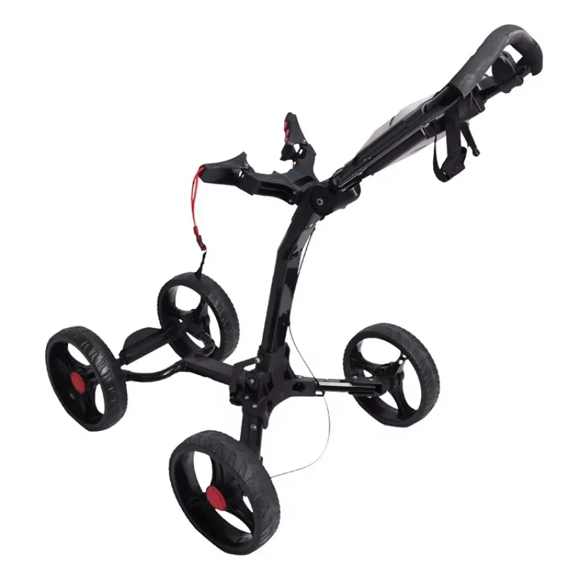 2026 Hot Selling Aluminum Alloy Lightweight Golf Push Pull Cart 4 Wheels Push Golf Trolley With Brake