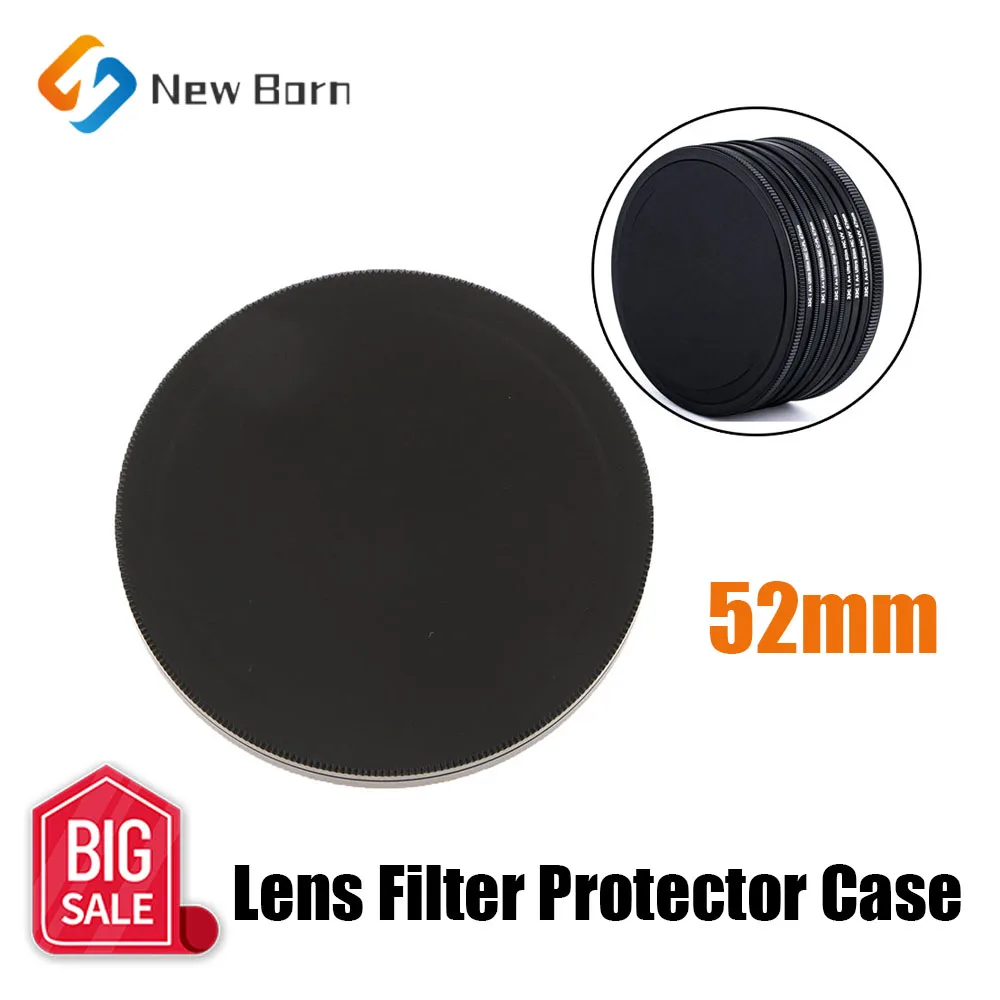 52mm Metal Lens Filter Case Storage Box Cap Protector for MC-UV CPL ND2 6 8 Canon EOS Nikon Sony Fujifilm D5600 D5500 D5300 DSLR