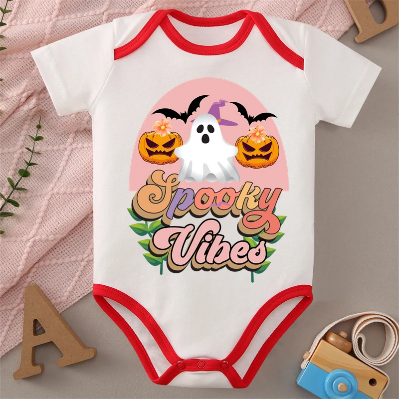 

MINISO Happy Halloween Print 100% Cotton Baby Cloths Jumpsuit Onesie Soft Bodysuit for 0-12 Months Newborn Best Gift for Baby