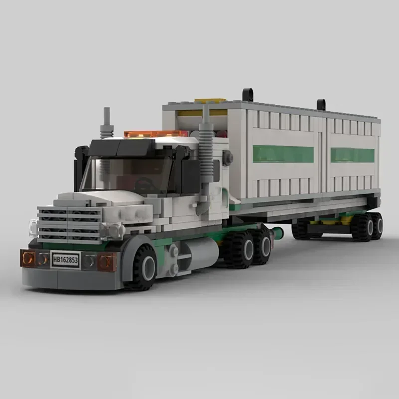 Moc Building Bricks Air Cargo Truck Container Trailer Car Model Technology Modular Blocks DIY Sets Assembly Christmas Toy Gift