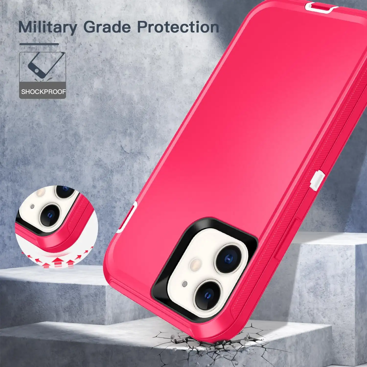 Hybrid Case Cover for iPhone 11 12 13 14 15 16 ProMax Shockproof Rugged Protection Armor Heavy Duty 3-Layer Durable Cover Case