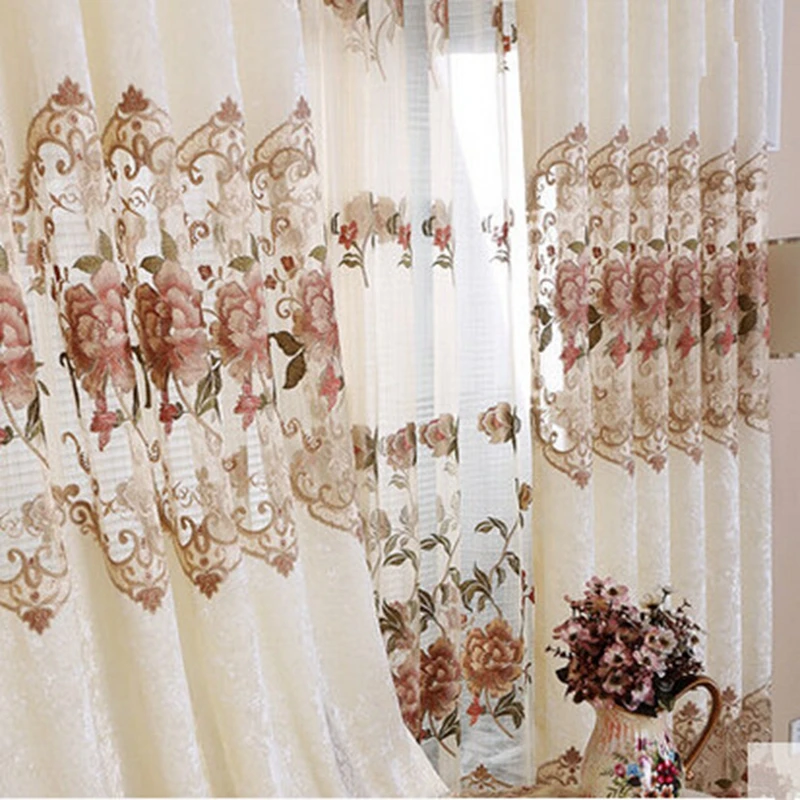 European water soluble embroidered curtain finished half of the living room bedroom finished curtain custom cloth