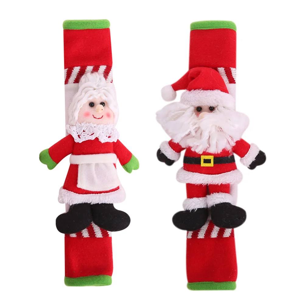 

2Pcs Festive Christmas Handle Covers Fits Fridge Microwave Dishwasher Protect Hands Keep Clean Adorable Holiday Home Decor